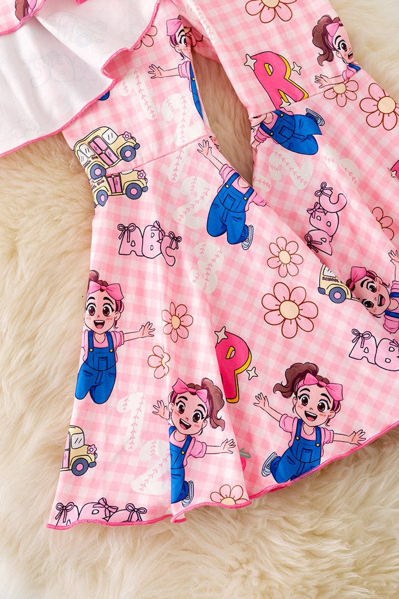 ABC, Rach*l printed girls flare set. OFG50324 AMY