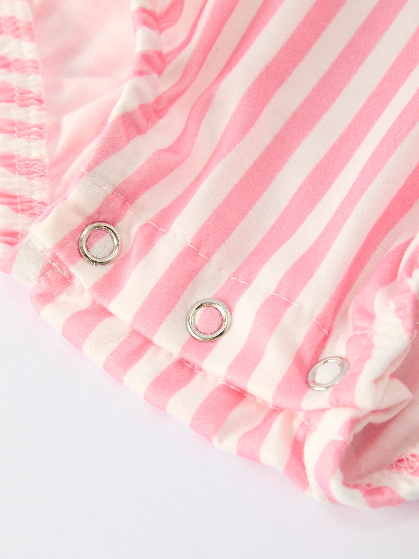 Pink Striped Baby Romper | Smocked Baseball Outfit with Red Bows