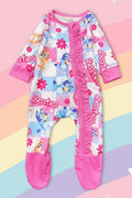 CHECKERED CHARACTER PRINTED BABY BODYSUIT. LR041201-SOL
