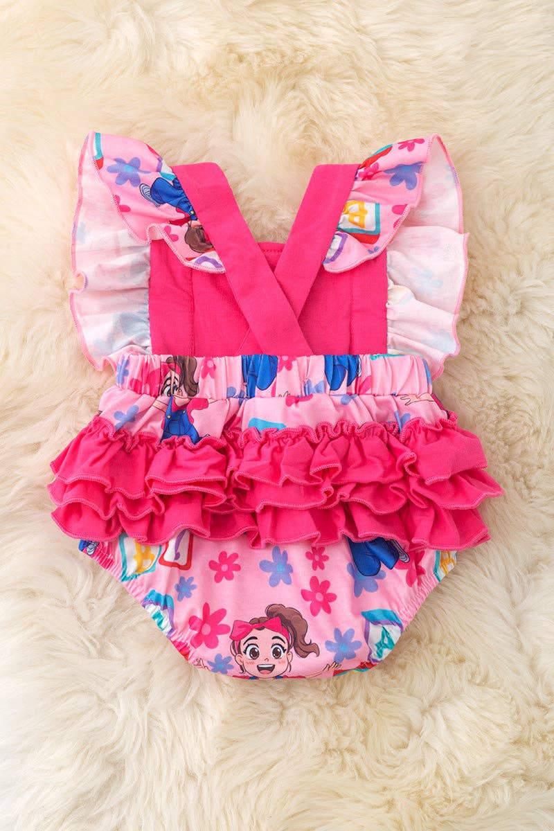 R applique baby bodysuit with snaps. RPG50366 Jean