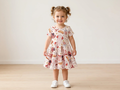 Girls Baseball Dress – Red White Sports Print Party Dress for Toddlers and Youth